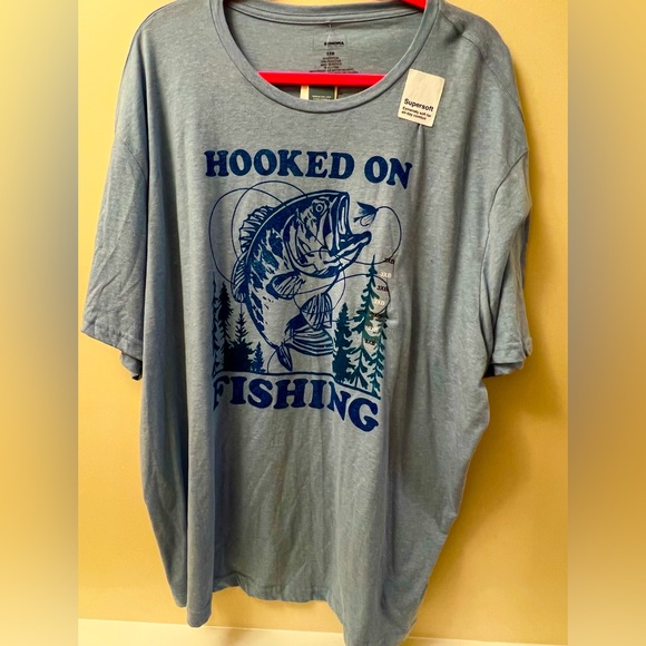 3XB Big & Tall 🆕 Graphic “Hooked On Fishing” 🎣 T-shirt - Picture 3 of 6